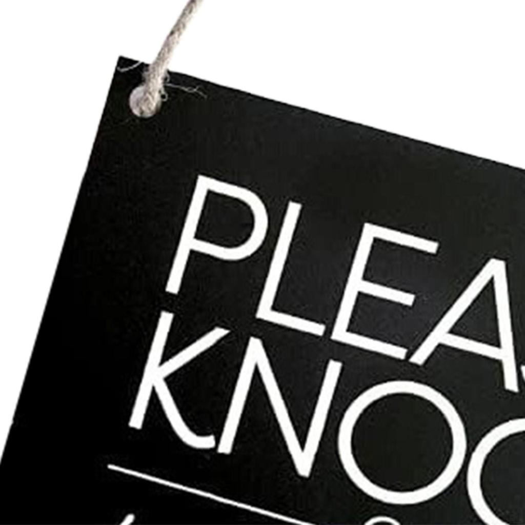 Door Sign Elegant,Knock Kindly Wait Rustic Decor Sturdy Do Not Disturb Double Sided for Office