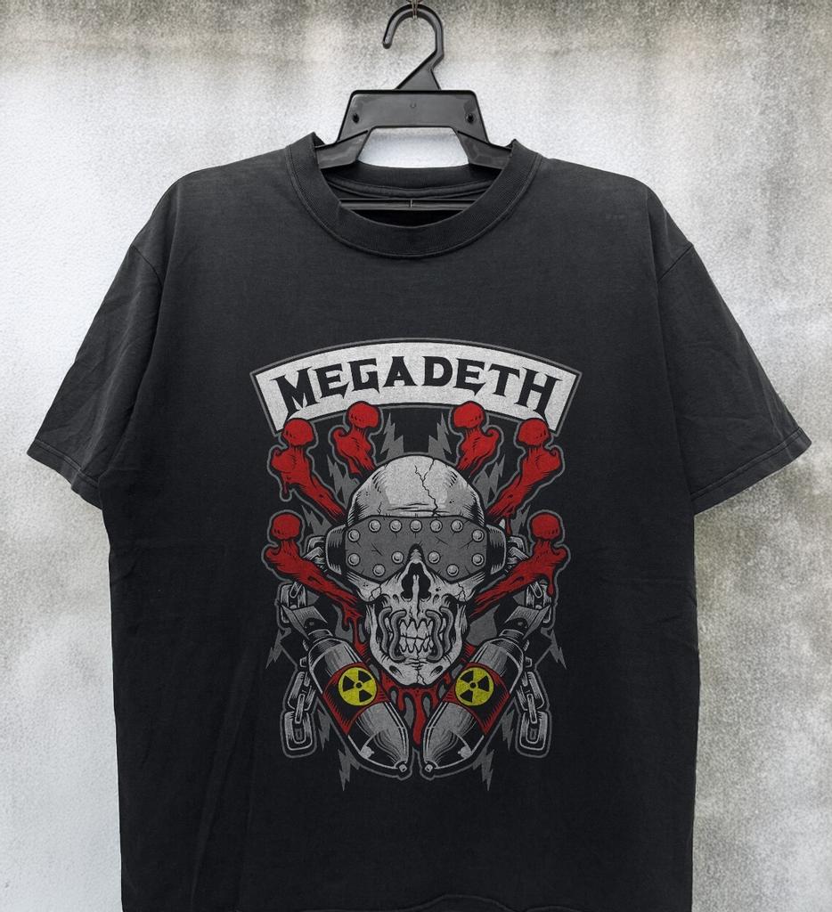 NEW! Rare Megadeth Vic Rattlehead Unisex Black Cotton T-Shirt