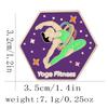 Funny Sporty Yoga Fitness Design Enamel Brooches Cute Treadmill Running Girl Women Golden Pins Health Clubs Badge