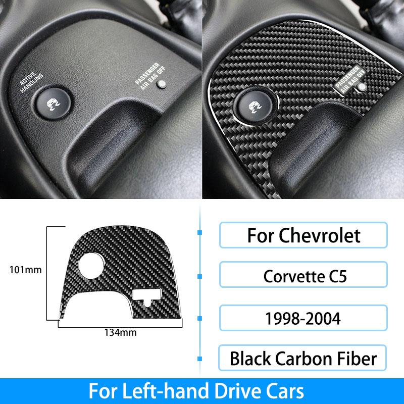 Pentru Chevrolet Corvette C5 1998-2004, fibră de carbon, priză centrală, buton radio, ridicare fereastră, inel pentru chei, decorare pentru capac