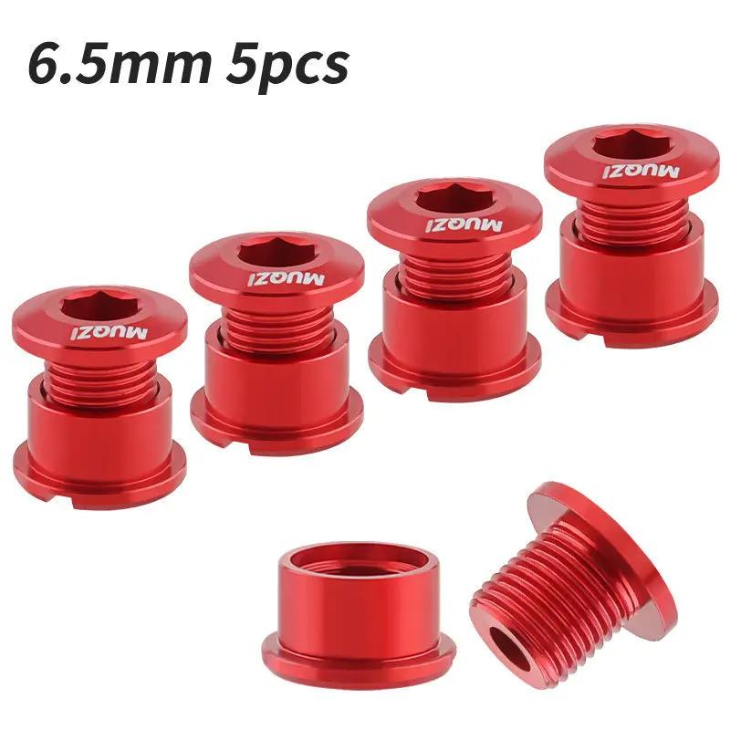 5pcs Double Single Bicycle Chainring Bolts Aluminum Alloy 6.5mm 8.5mm Chainwheel Screw Road MTB Bike Crank Bolts Crankset Nut