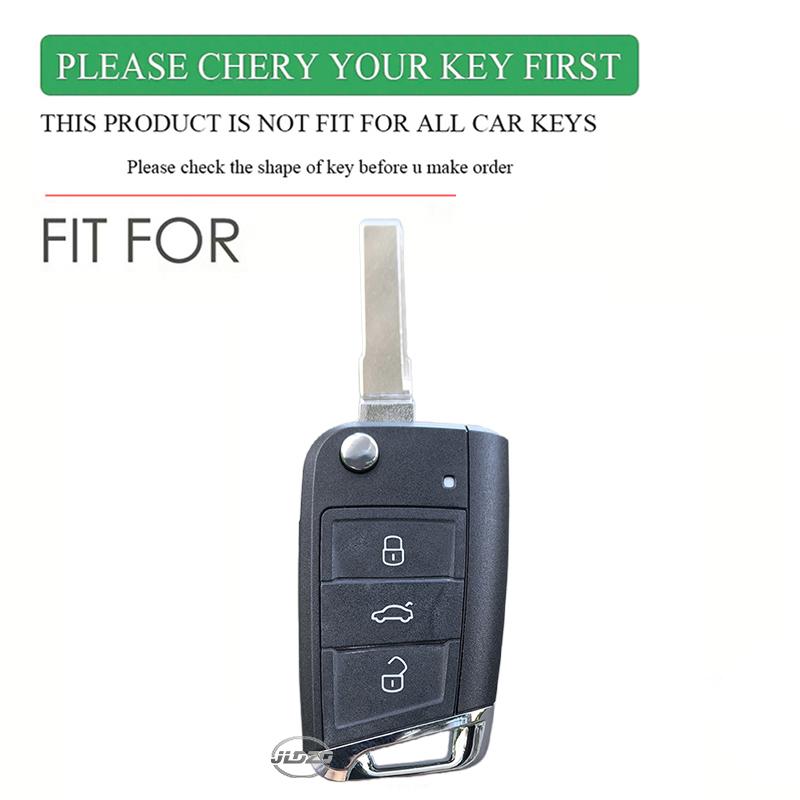 For VW Golf 7 GTI POLO T-Cross T-Roc Touran Tiguan Skoda Octavia Rapid Kodiaq Fabia Seat Ibiza Leon Ateca Arona Key Case Cover