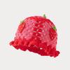 Cappello da Pescatore Fatto a Mano a Maglia con Fragole Vintage da Donna Autunno e Inverno Dolce Cappello a Calderino Cappello a Maglia Versatile