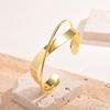 Candid Style Knot Cuff Bangle for Women,Gold Color Stainless Steel Elegant Tie Charm Bracelets, BFF Sisters Party Jewelry