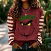 Women's Fashion Long Sleeve Neck Pullover Sweatshirt with Christmas Print