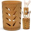 With Drainage Wood Bamboo Kid's Room Toothbrush Cup For Home Bathroom Storage Cup Toothbrush Holder