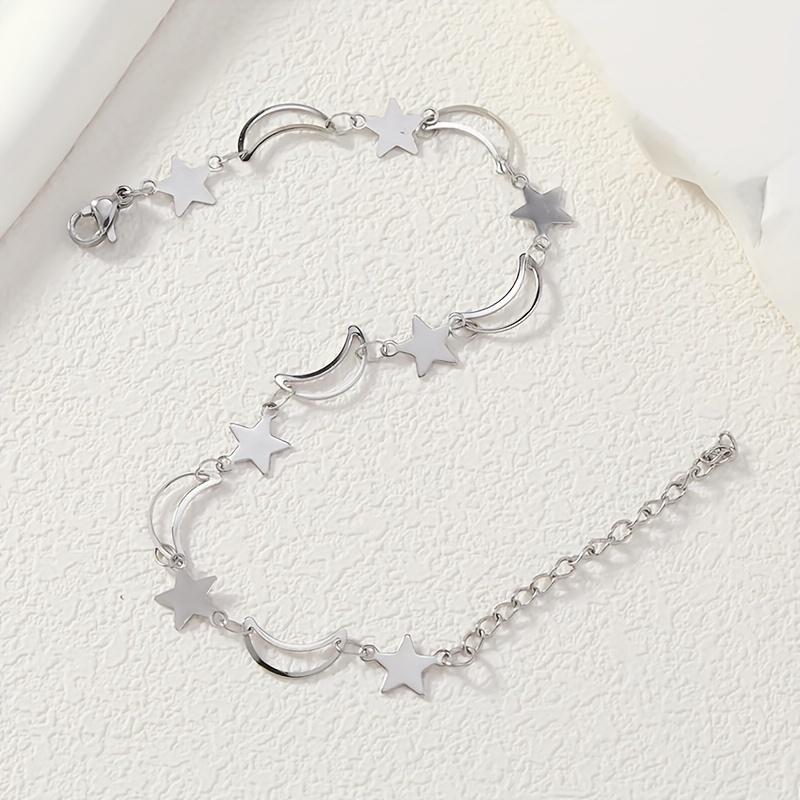 1pc European Cross-border Fashion Moon Star Ankle Chain Trendy Personality Street Beach Anklet
