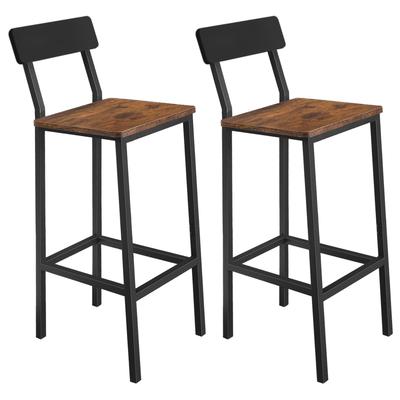Dark Brown Bar Stool Stool Set of 2 30X40X90 | Begryf