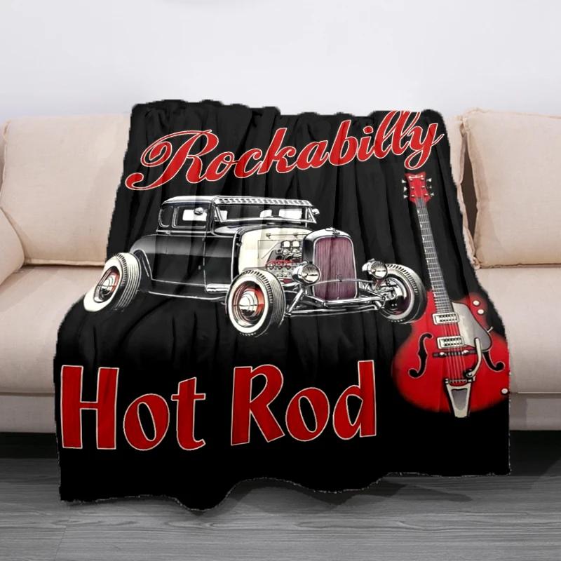 Retro Rock HipHop Music Trend Flannel Throw Blanket for Sofa and Bed Super Soft Mattress Cover
