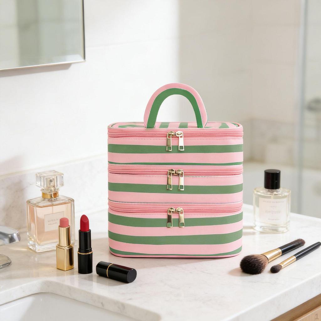 Toiletry Bag Bathroom Cosmetic Organizer Waterproof Compact Multifunctional Carrying Case Women