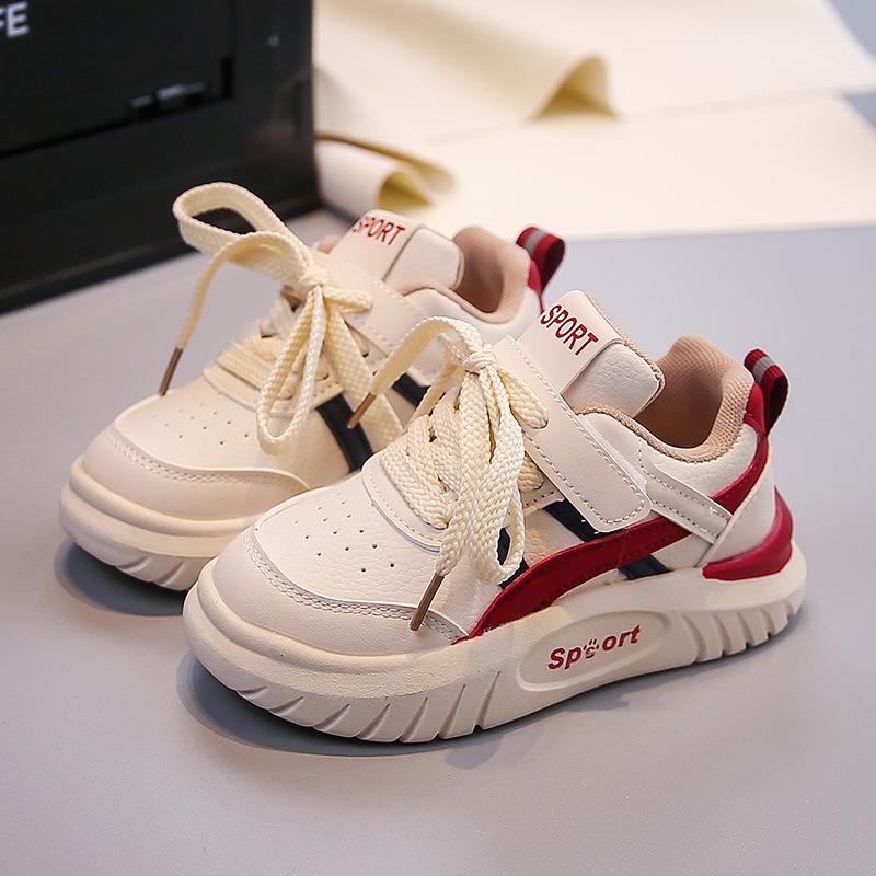 

Children s back-to-school college-style girls sneakers2026Autumn Boys Casual Shoes for Young Children, Leather Running Shoes 26-30Code one hand5Double червоний