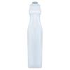 Womens Iridescent Metallic See Through Maxi Dress Mock Neck Sleeveless Bodycon Sheer Pencil Dress