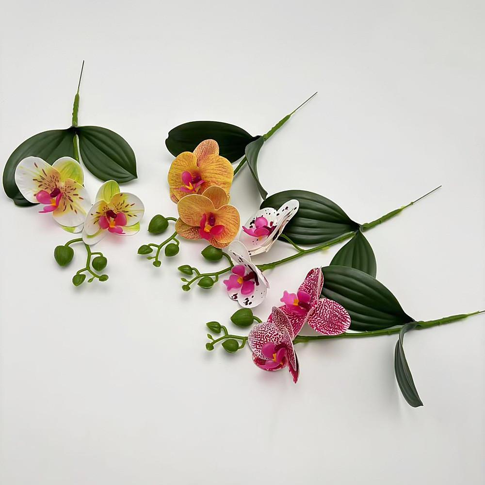 Orchid Faux Butterfly  With Realistic Leaves For Wedding And Settings Event