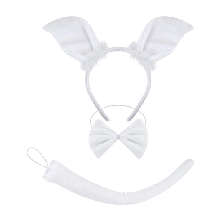 1/3/4pcs Pig Costumes Accessories with Pig Ears Headband,Bowtie,Gloves,Tail,Tutu Skirt Halloween Animal Dress Up Set