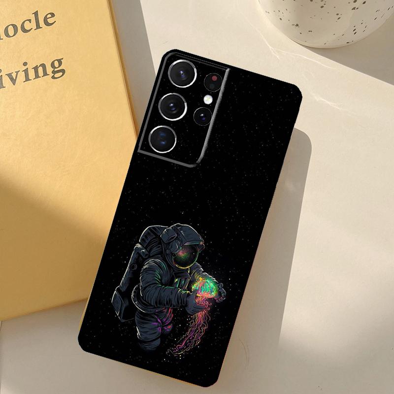 Cartoon Space Astronaut Phone Case For Samsung Galaxy S23 S20 S21 S22 S24 S25 Ultra S9 S10 Plus S25 FE Cover Shell