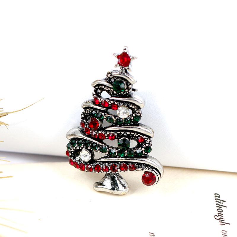Rinhoo Crystal Christmas Tree Green Tree Brooch Pins Christmas New Year Fashion Gift Jewelry Gift