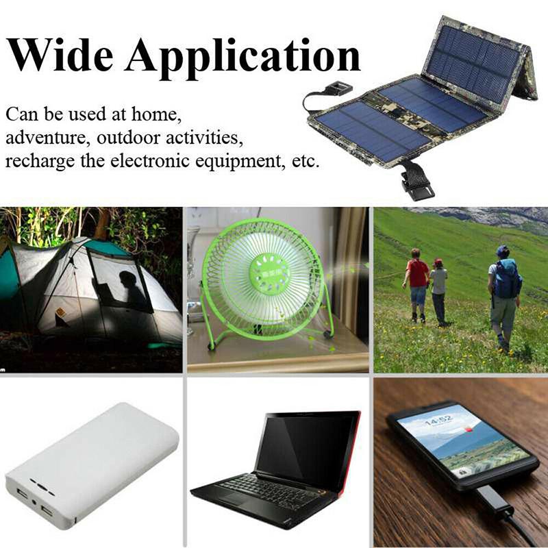 Zusammenklappbares Solarpanel, 20 W/30 W, 5 V, USB-Solarpanel für Handy-Ladegerät, Outdoor, Camping, Wandern, Powerbank, wiederaufladbar