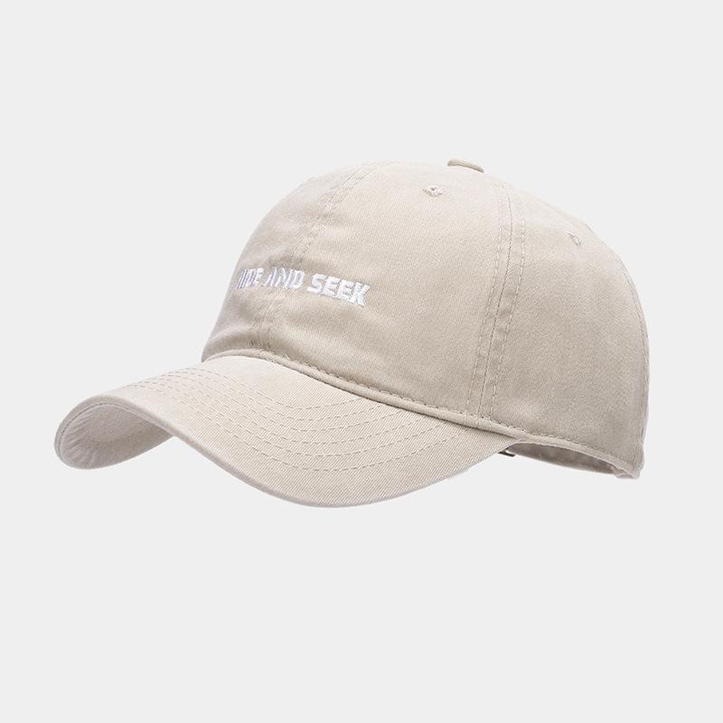 Summer Couple Simple Letter Embroidery Cap Trendy Hat Men and Women Street Retro Washed Cotton Old Baseball Cap