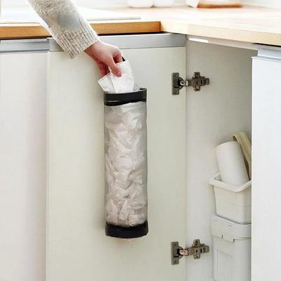 Hem Livsmedelspåshållare Väggfäste Plastpåshållare Dispenser Hängande förvaring Skräp Soppåse Kökssoporganisatör