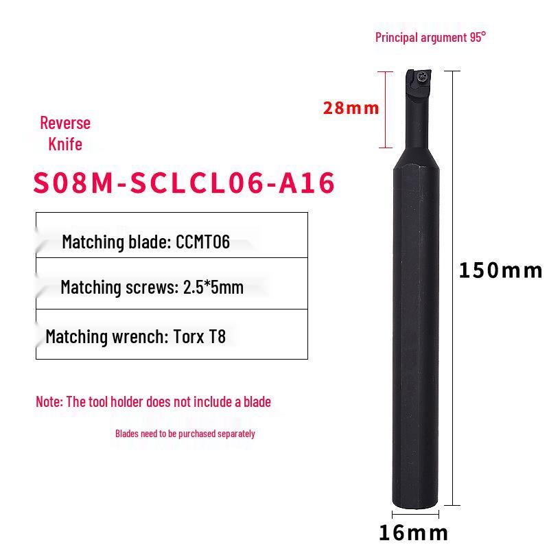 Boring Bar CNC Tool Holder with Large Handle and Small Head S07K/S08K/S10K/S12M-SCLCR/L06-A16