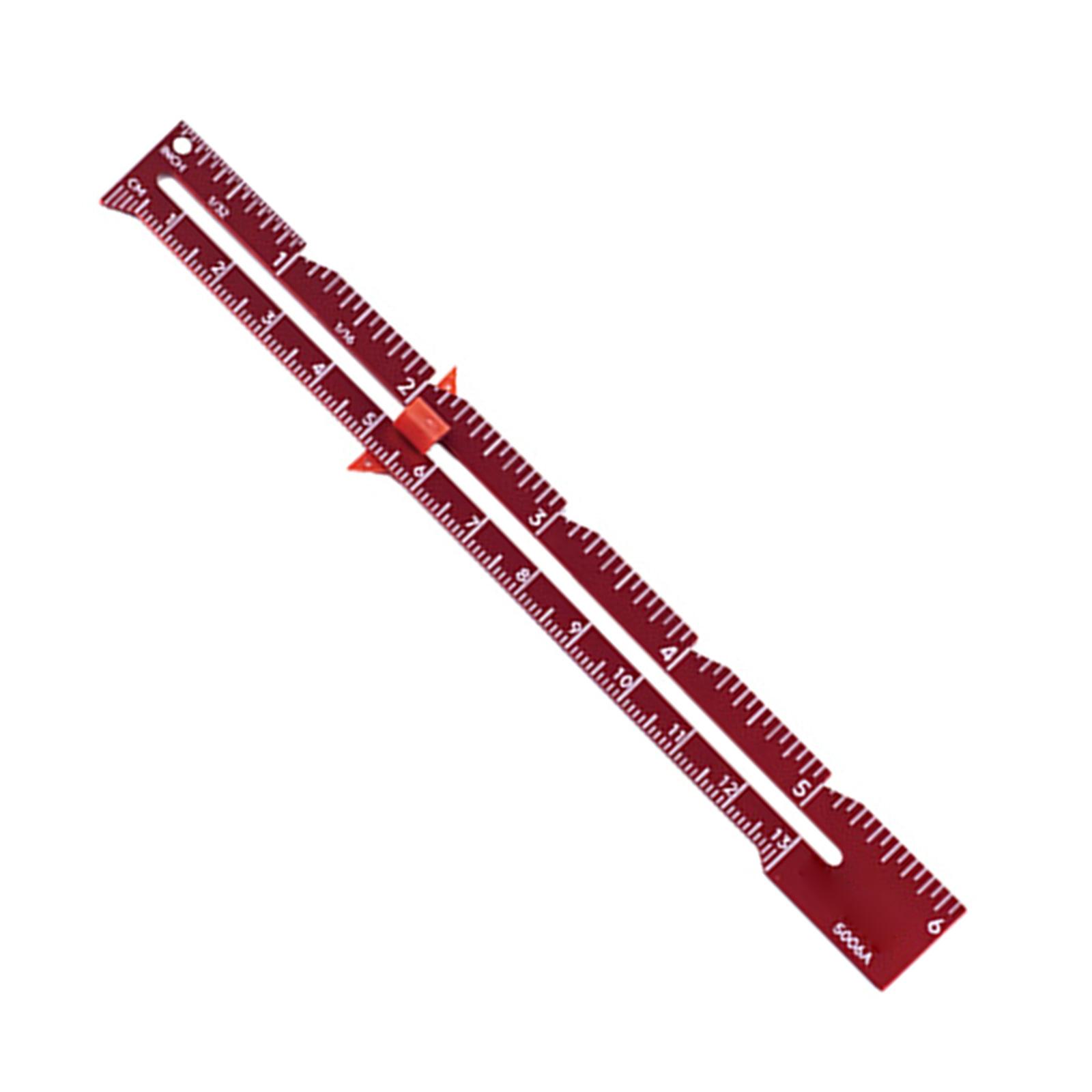

Раздвижная линейка для шитья, 6 дюймов, линейка для квилтинга из алюминиевого сплава, металлическая линейка для квилтинга, штангенциркуль, швейный измерительный инструмент X красный