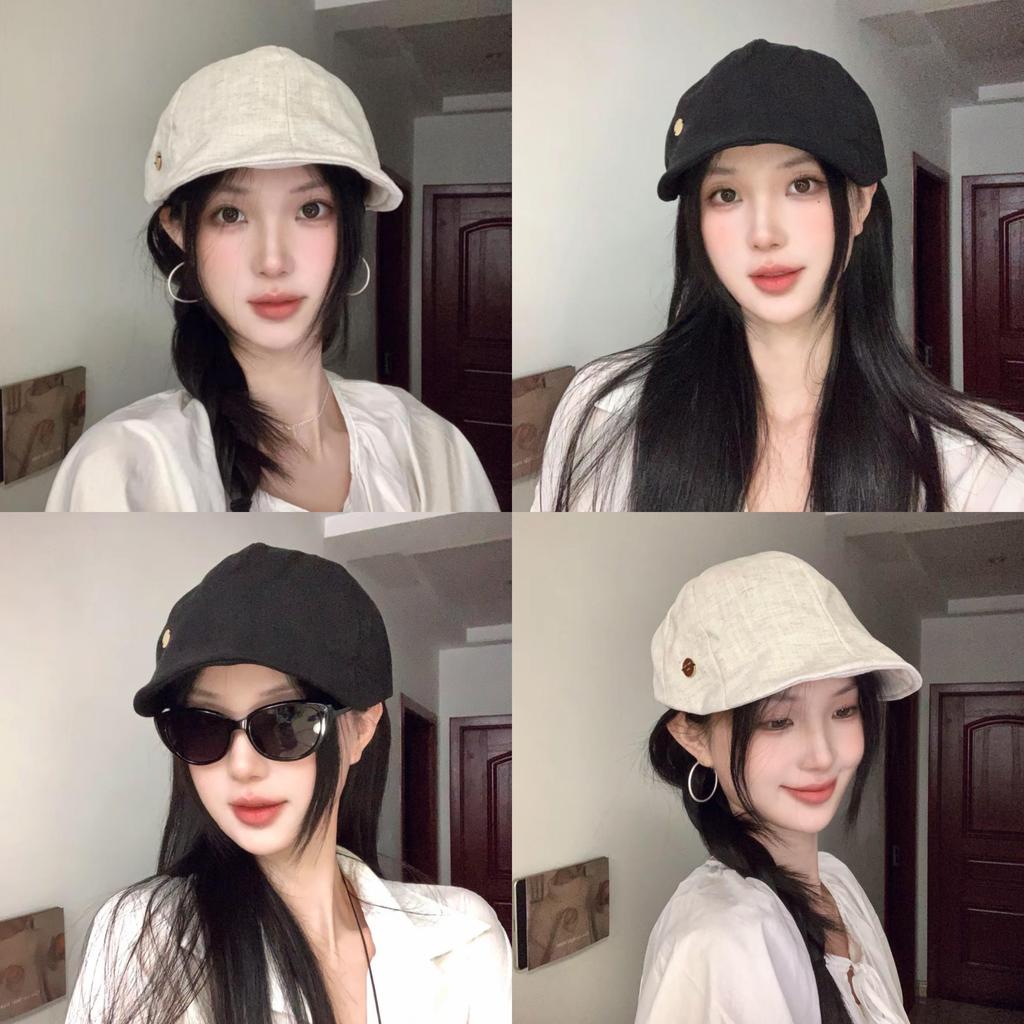 Cotton Linen Casual Baseball Cap With Embroidered Letters For Summer Sun Protection