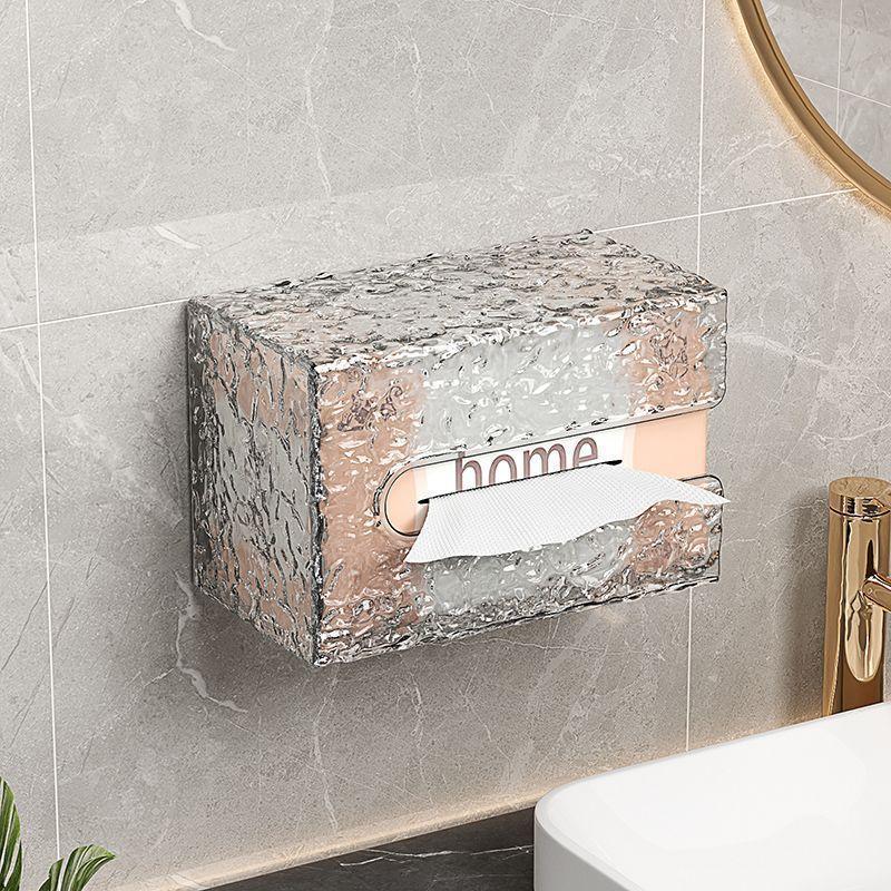 Toilet Non Perforated Tissue Box Household Adhesive Paper Box Living Room Wall Mounted Tissue Box