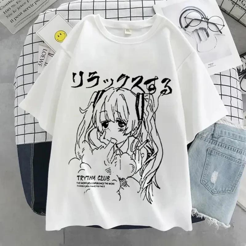 

Womens Anime Y2k Oversized T-shirt Print Kawaii Clothing Japanese Graphic Streetwear T Shirt Harajuku Grunge Tops 3XL
