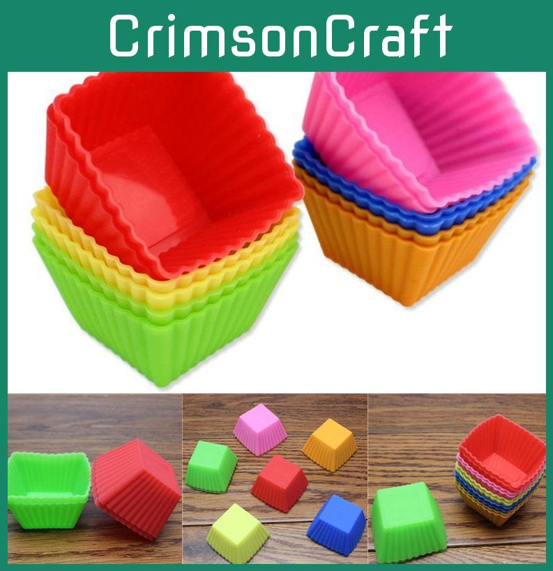 Lebendige und langlebige Silikon-Quadrat-Muffin-Förmchen für lustige Backabenteuer