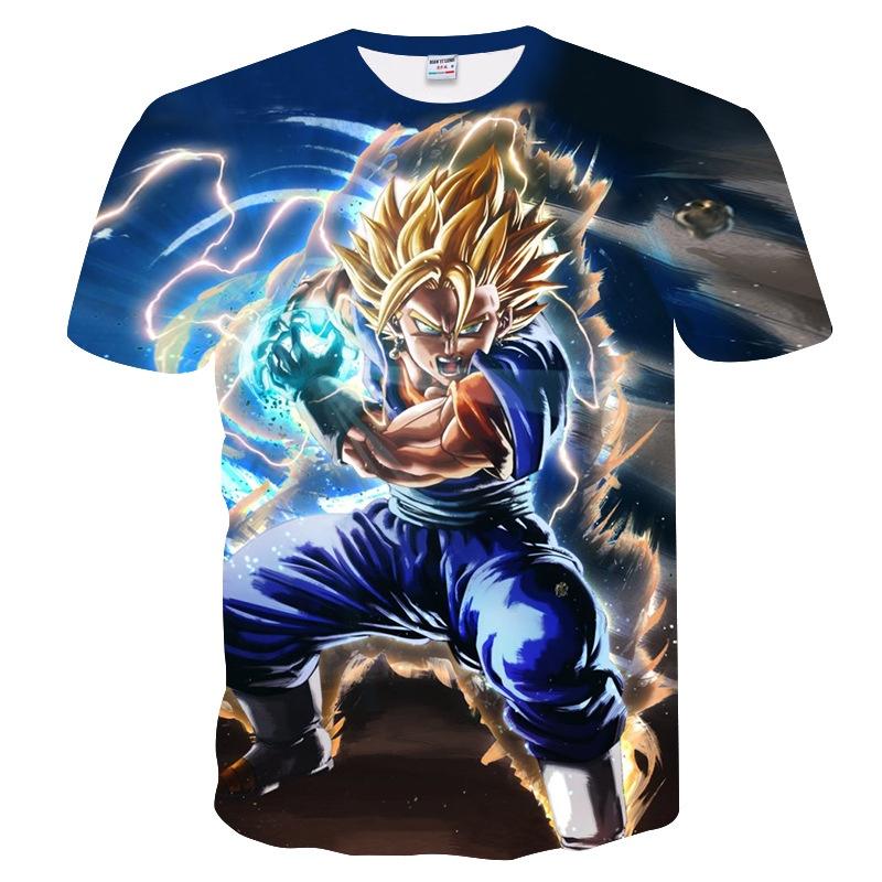 Vibrant Summer Tee Dragon Ball Z Goku Super Saiyan 3d Print Casual T-shirt Men Women Top