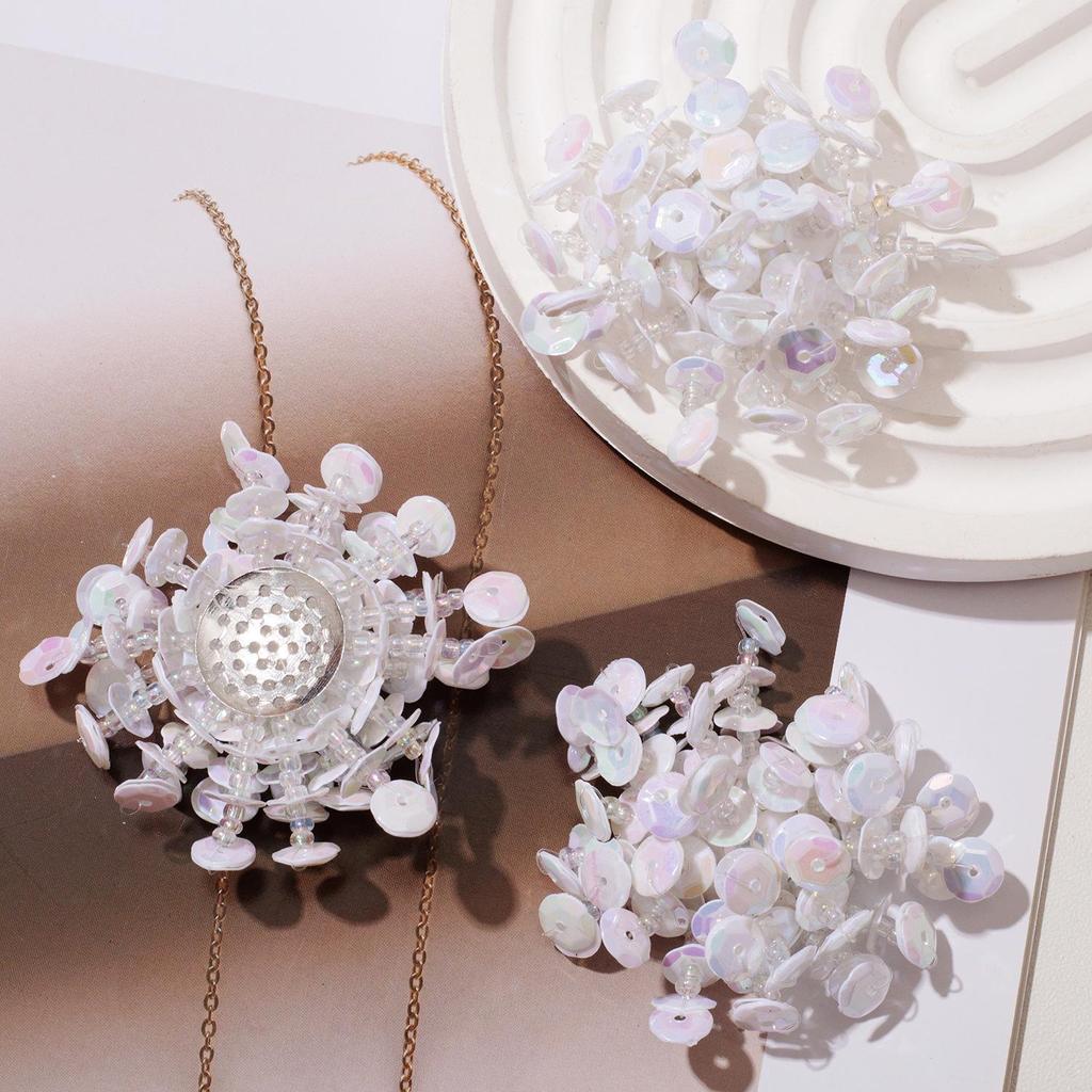 Eye-catching Sequined Flower Earrings and Headwear DIY Accessories