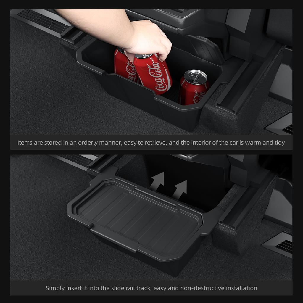 For Tesla Cybertruck 2025 2025 Rear Seat Storage Box Under Air Vent Storage Case Trash Can Organizer Car Interior Accessories