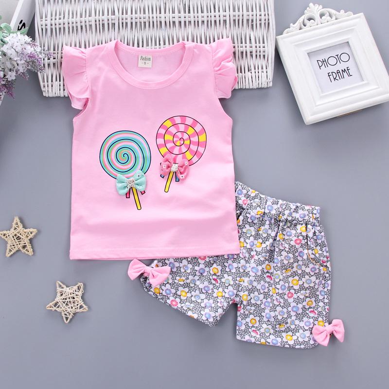 Korean-Style Summer Floral Vest & Shorts Set for Girls (0-4 Years)