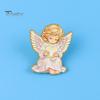 Fashionable Clothing Ornaments Little Angel Brooch Pin for Women, Cute Guardian Holding Heart Lapel Elegant Shirt Accessories with Wings, Accessory