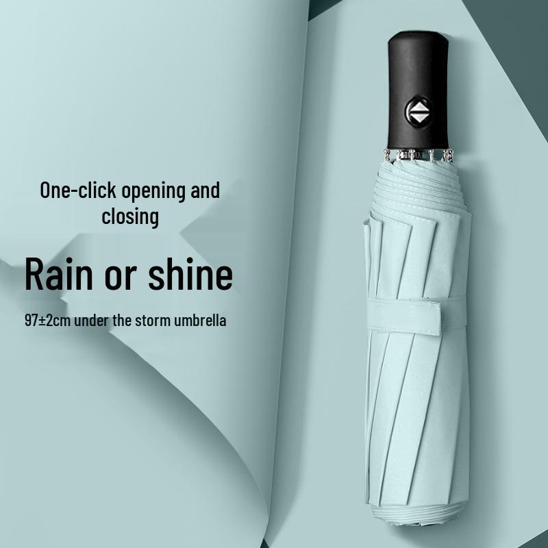 Men's Large Windproof Folding Umbrella: Reinforced, Sturdy, Dual-Use for Sun & Rain