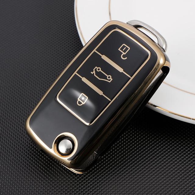 Soft PU Car Remote Key Case Full Cover Holder For Volkswagen VW POLO Tiguan Passat B5 B6 B7 Golf EOS Scirocco Jetta MK6 OctaviaT