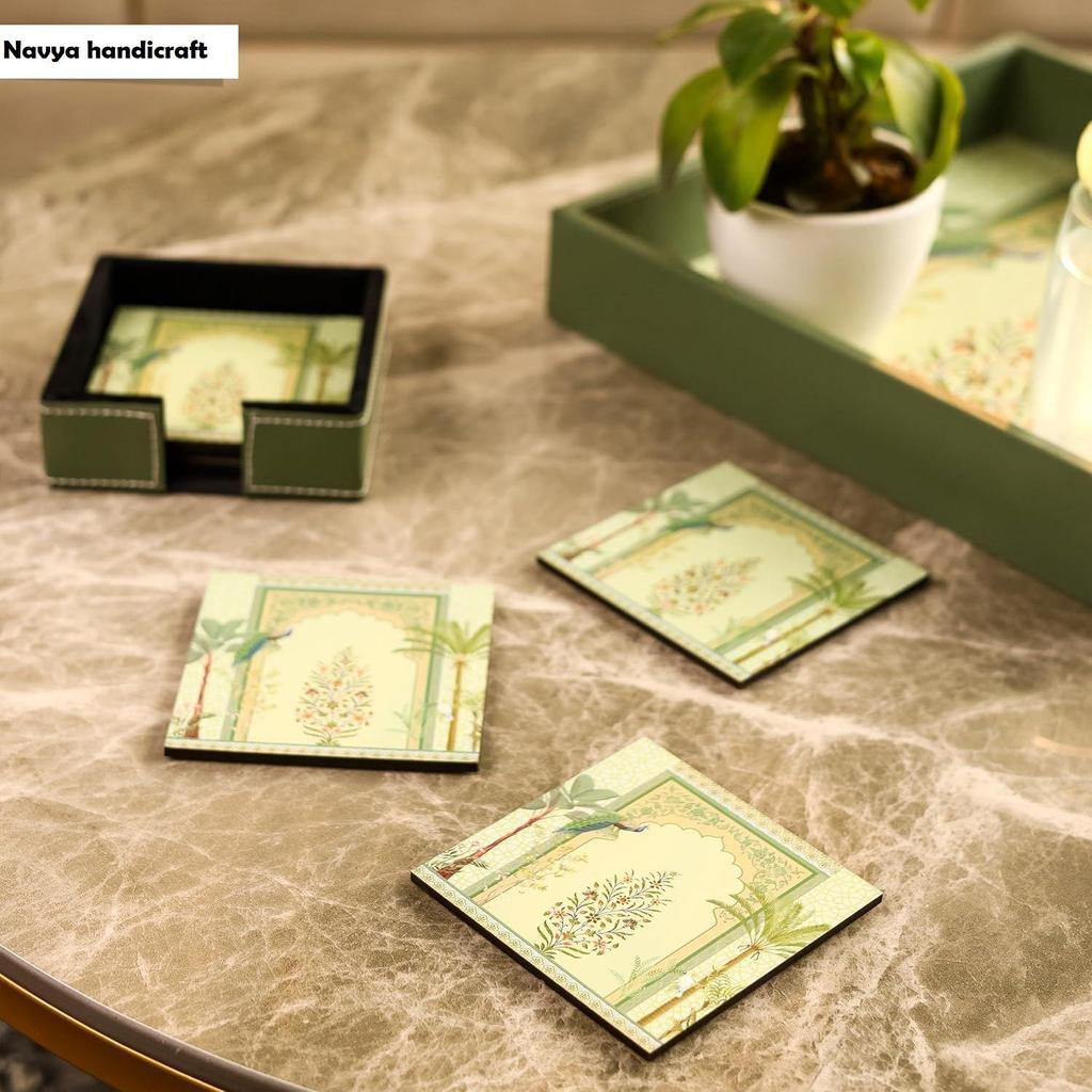 Leather Coasters - Tea Coaster - Dining Table Decor Accessories - Coster Set For Dining Table For Hot Pots