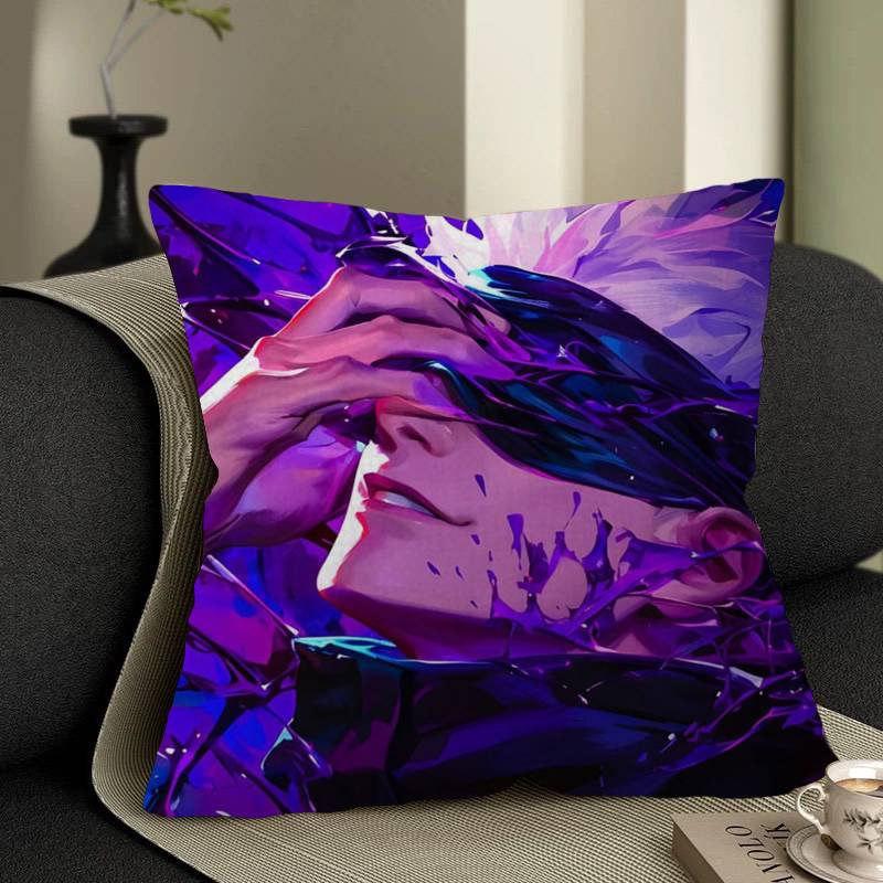 Jujutsu Kaisen Satoru Gojo Cushion Cover Polyester Sofa Cushions Decorative Throw Pillows Home Decoration Pillowcover