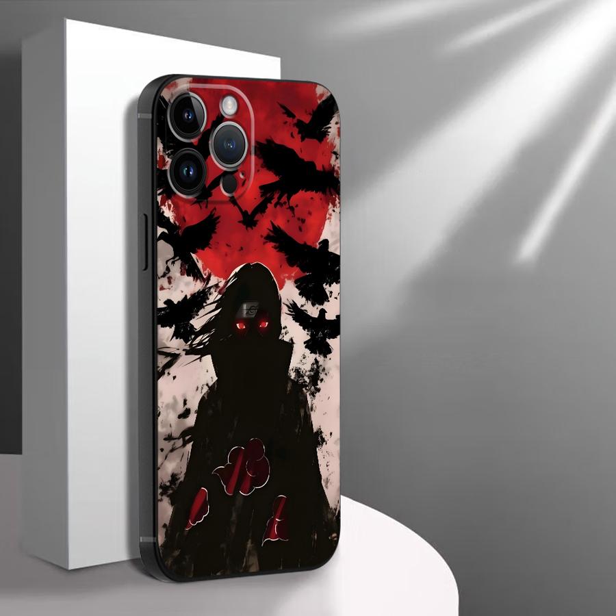 

Case for iPhone 15 16 14 Plus 7 8 13 12 11 17 Pro Max XS Max XR 17Air Black Soft Phone Cover Cool Uchiha Itachi iPhone 15