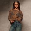 Autumn 2025 Asymmetrical Neckline Sequined Cutout Top for Women