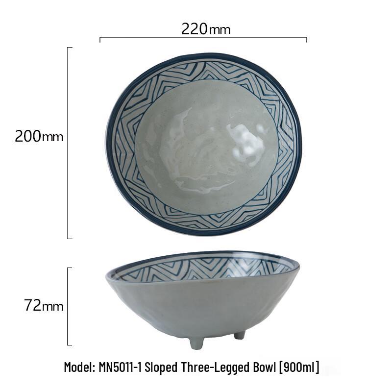 ZISIZ Japanese Style Melamine Irregular Noodle Bowl