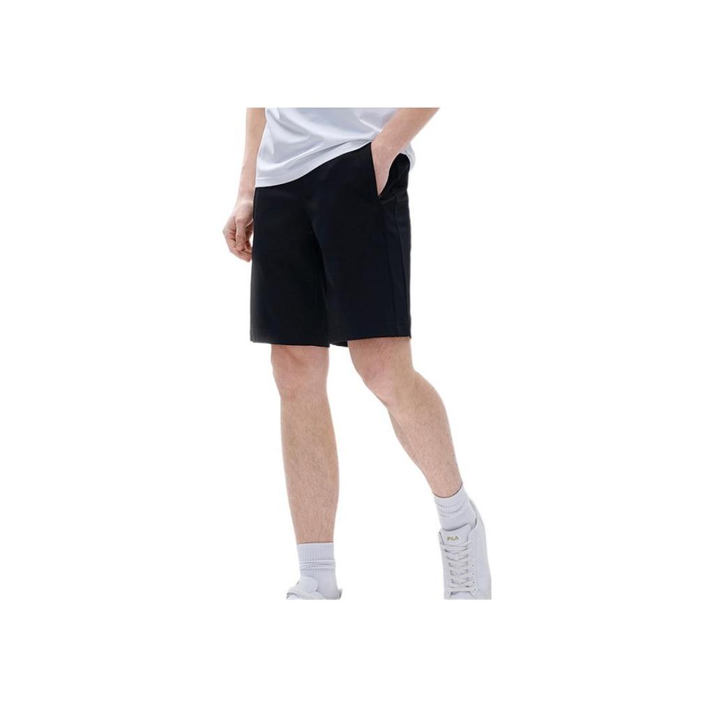 Fila Solid Color Knitted Casual Breathable Five-Point Shorts Men Shorts Black F11M227603FBK