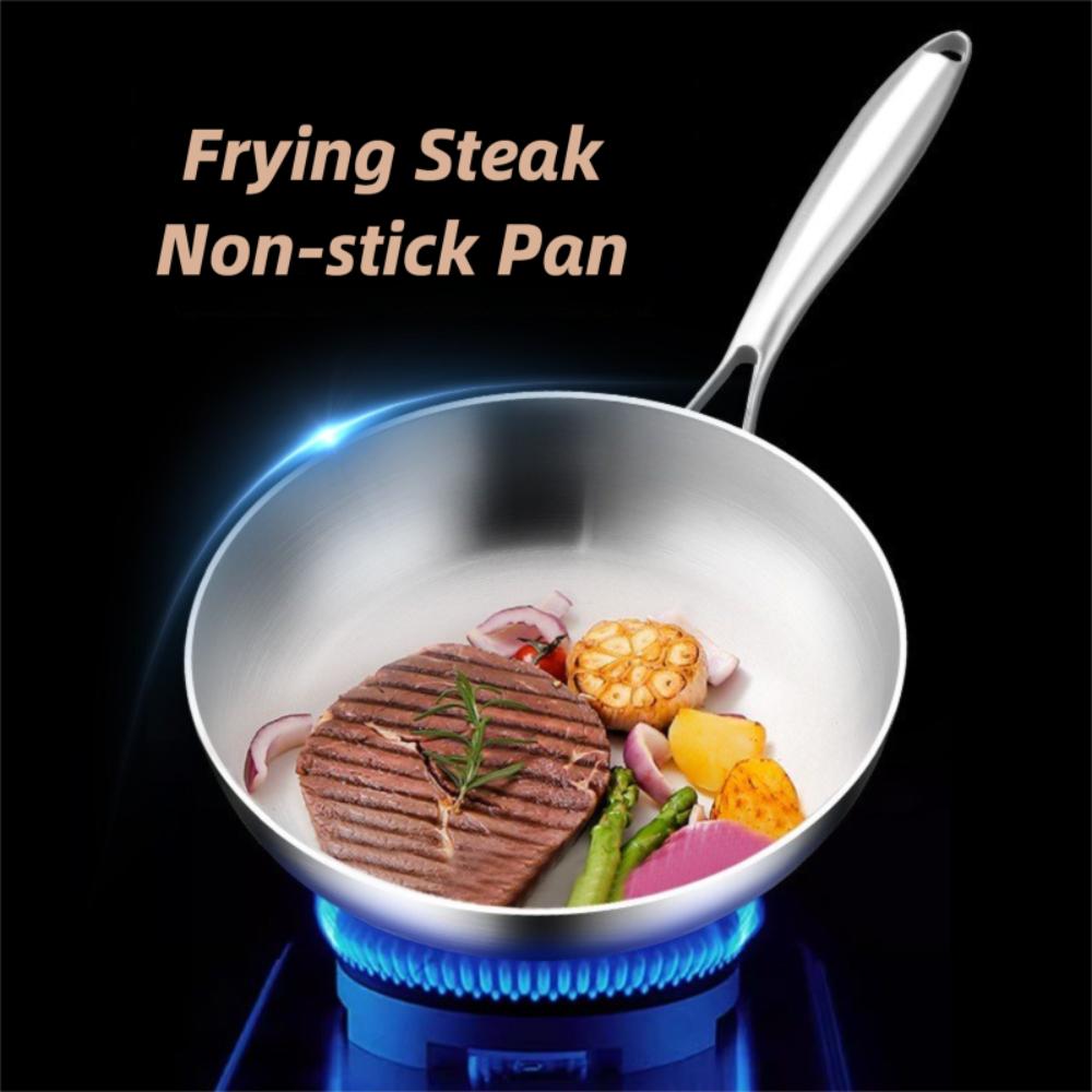Multi-functional Frying Pan Uncoated Fried Steak Pot New NonStick Skillet  Gas Induction Cooker