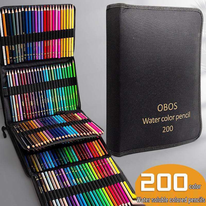 200 OBOS Professional Water-Soluble Oil-Based Colored Pencils for Painting, Sketching, Drawing, and Hand-Painting