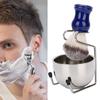 3pcs  Set Beard Shaving Brush Beard Brush Bowl Stand Set Stainless Steel Beard Shaving Kit