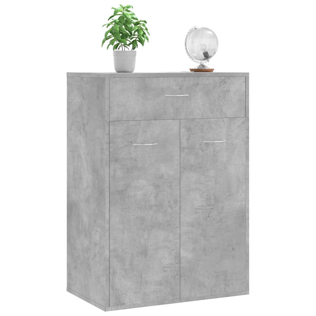 Shoe Cabinet Concrete Grey 60 X 35 X 84 Cm Particleboard