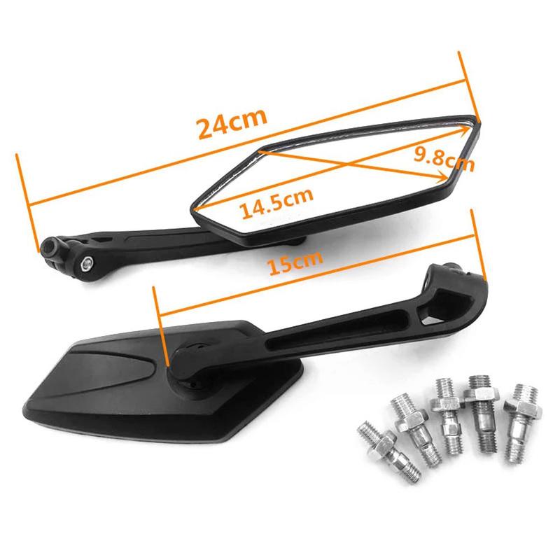 8/10mm Motorcycle Rear View Mirror Bike Cycling Clear Wide Range Back Sight Rearview Reflector For Yamaha Suzuki Kawasaki