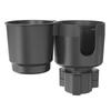 ABS Automotive Cup Holder With Builtin Organizer for Most Cars Interior Double Drink Container Designs