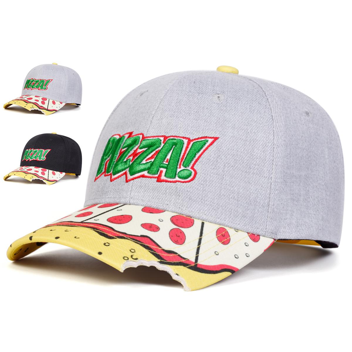 

Unisex PIZZA Letter Embroidery Baseball Caps Adjustable Casual Hats Spring and Autumn Outdoor Sunscreen Hat сірий