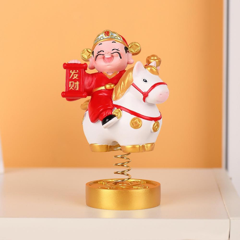 Shaking Prosperity God Resin Desk Ornament For Wedding Or Celebration Gift Style A